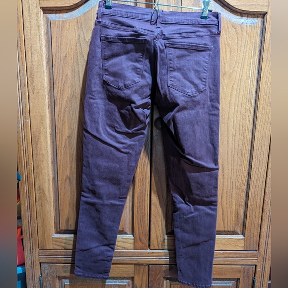 Gap 1969 Girlfriend 28 mulberry wine cotton blend skinny stretch colored jeans - Picture 4 of 4